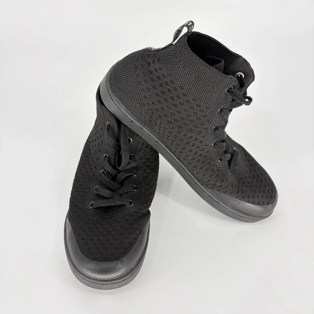 Suavs Zilker High Top Sneakers Jet Black Knit Men 6 Women 8 Travel Shoes